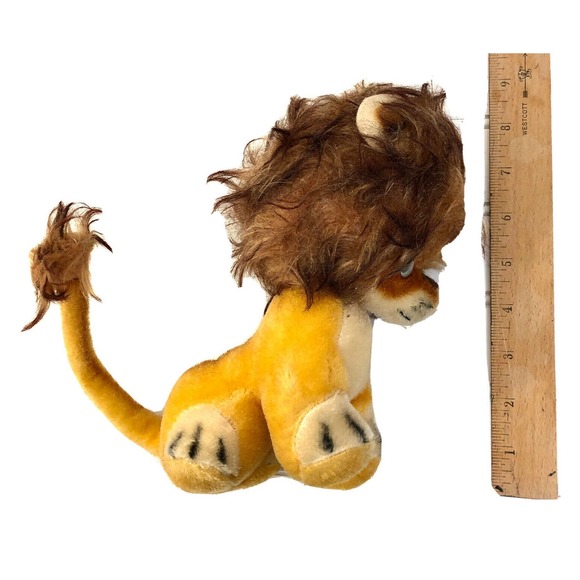 Vintage Mohair Lion Plush Stuffed Toy Google Googly Eyes - Picture 10 of 10